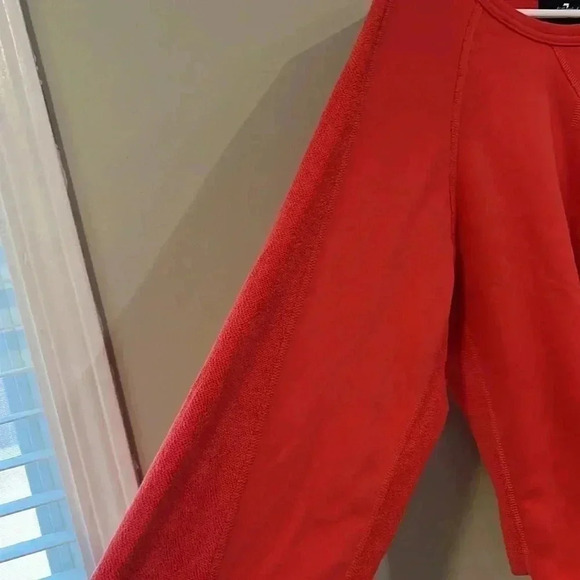 [S]7 For All  Mankind Crewneck Flare-Sleeve Crop French Terry Sweatshirt- NWOT - Picture 5 of 12
